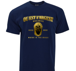 OU EST L'ARGENT GOLD PRINT TEE