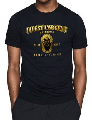 OU EST L'ARGENT GOLD PRINT TEE