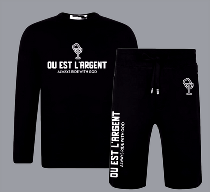 PREMIUM BLACK OVERTIME JUMPER+SHORT SET