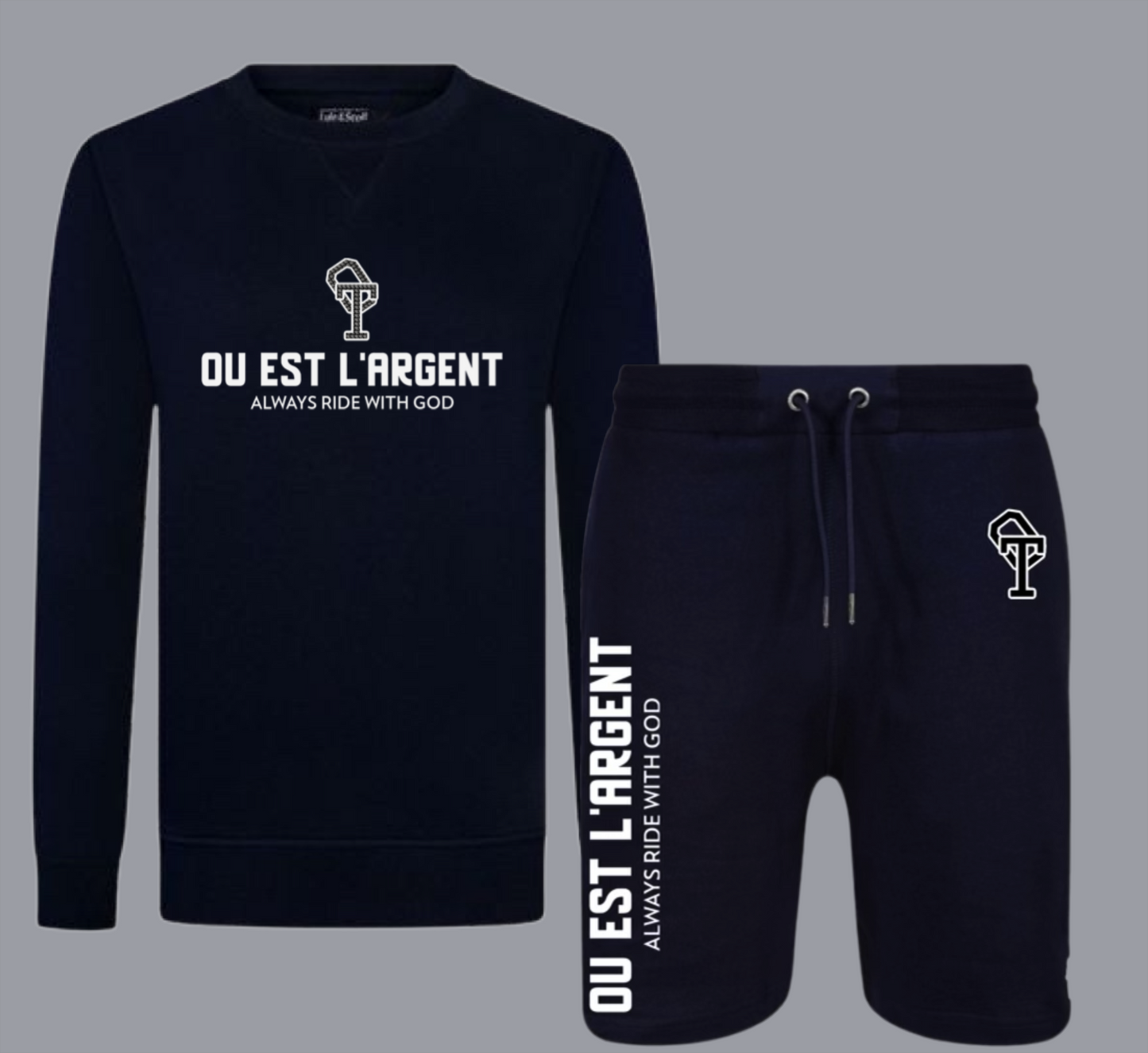 PREMIUM NAVY OVERTIME JUMPER+SHORT SET