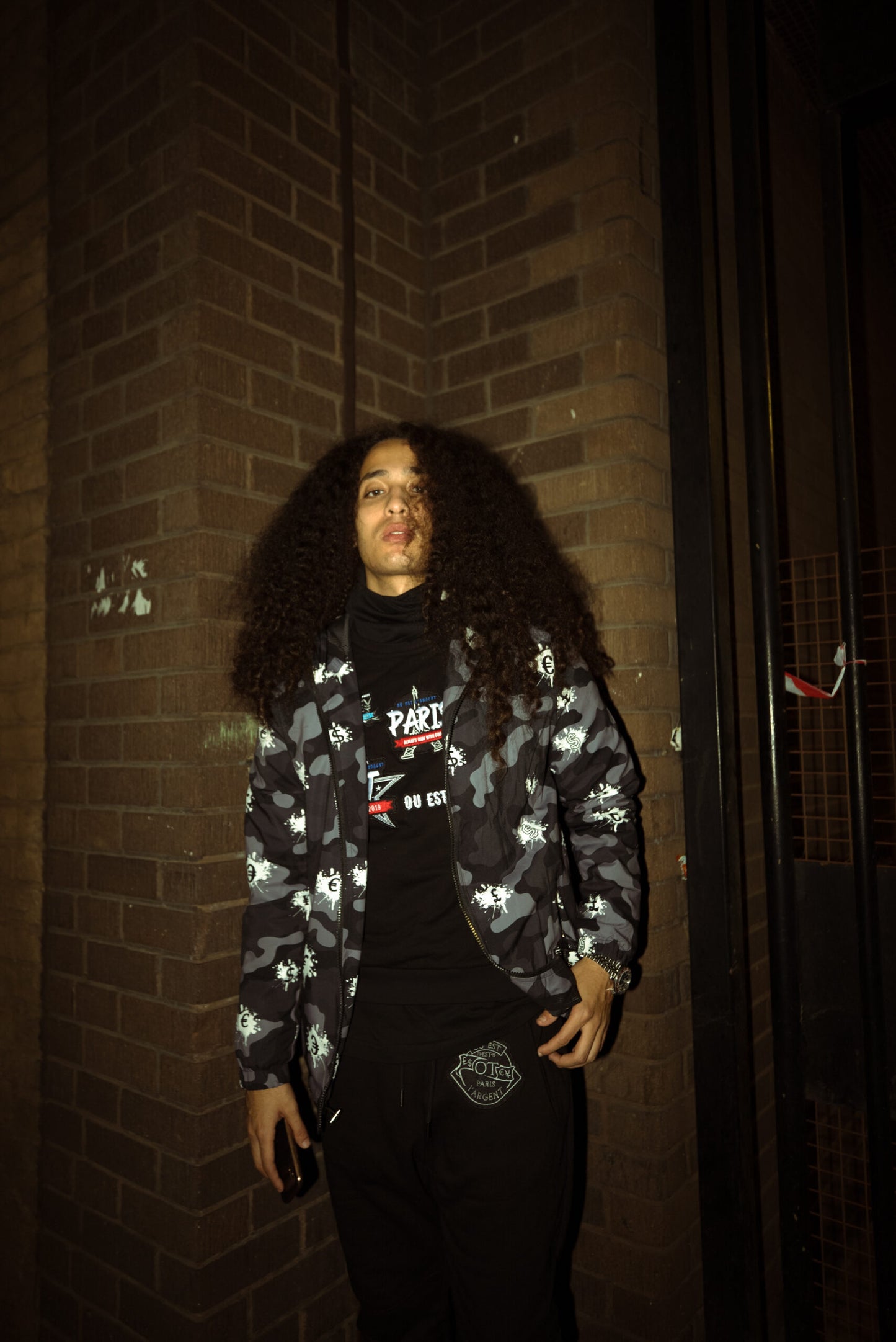 GREY DE L'ARGENT CAMO WINDBREAKER