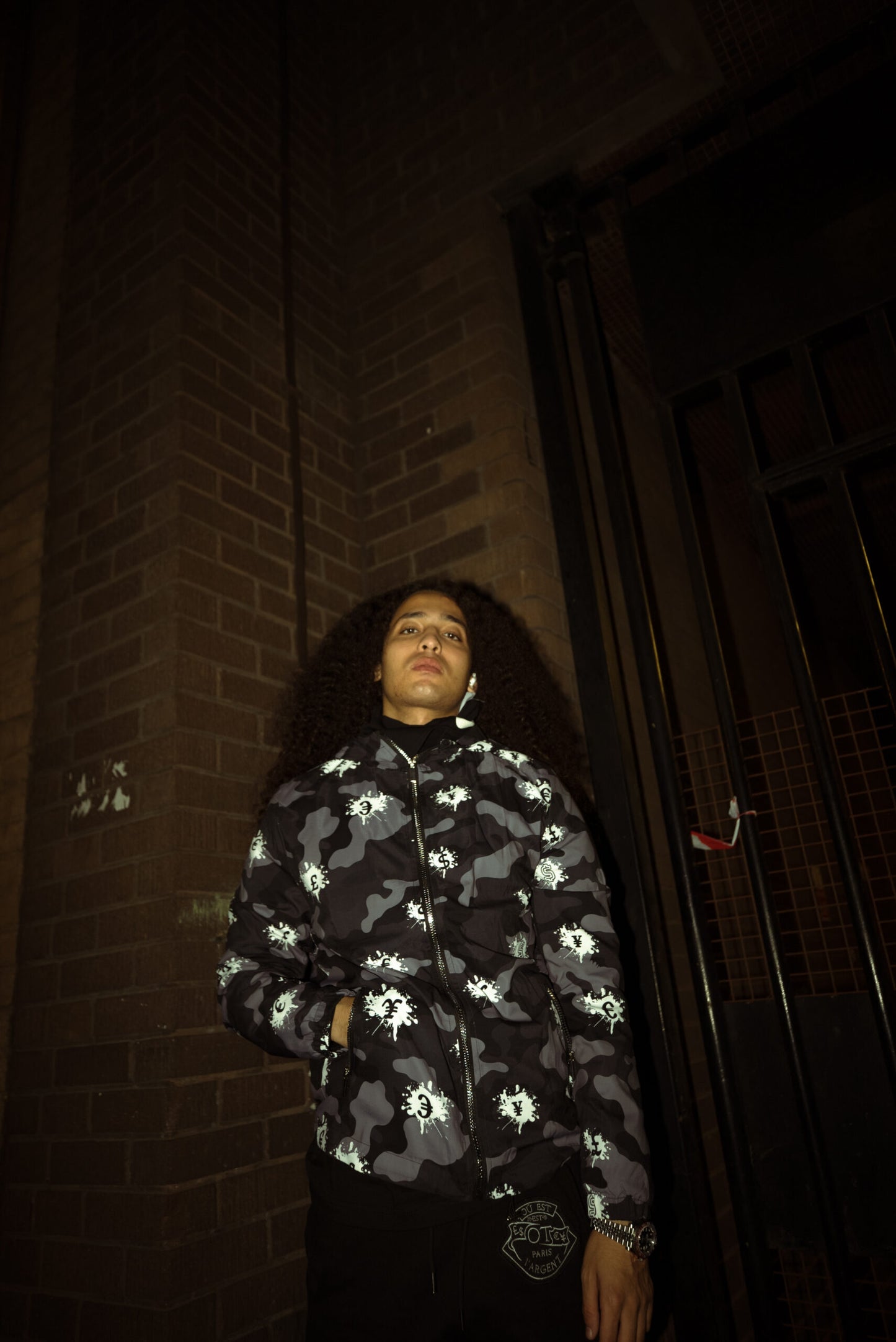 GREY DE L'ARGENT CAMO WINDBREAKER